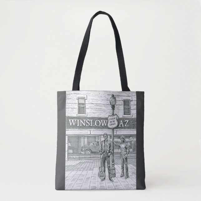 TOTE BAG FOURRE-TOUT NOIR ET BLANC DE WINSLOW AZ (Devant)