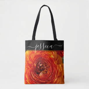 Tote Bag Fourre-tout personnalisée Orange Ranunculus