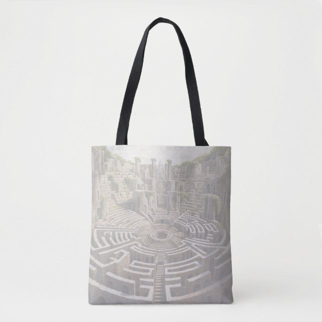 Tote Bag Fourre-tout (poids lourd) - LABYRINTH (albâtre) (Devant)