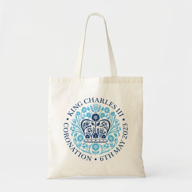 Tote Bag Fourre-tout pour le couronnement 2023 - Bleu (Devant)