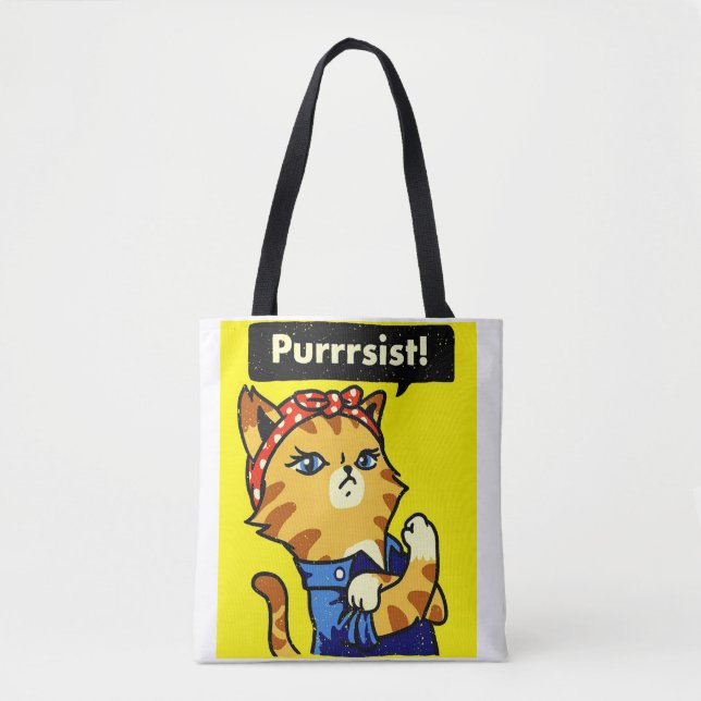 Tote Bag Fourre-tout Purrsist, Résiste À La Purrsist (Devant)