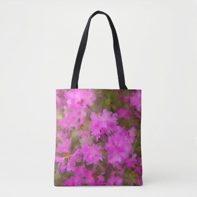 Tote Bag Fourre-tout - Rhododendrons d'aquarelle violet (Devant)