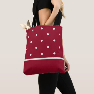 Tote Bag Fourre-tout rouge avec points de crème - Parfait p