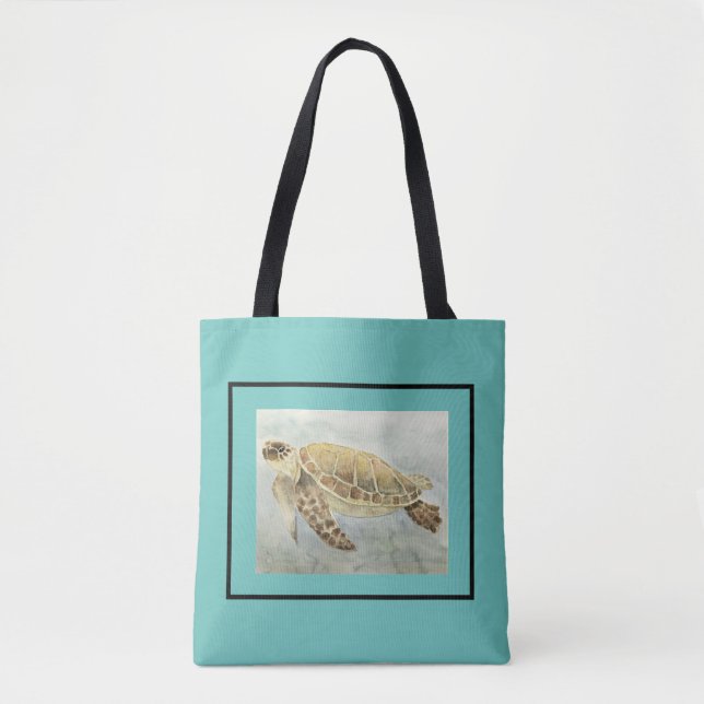 Tote Bag Fourre-tout - Tortue de mer (Devant)