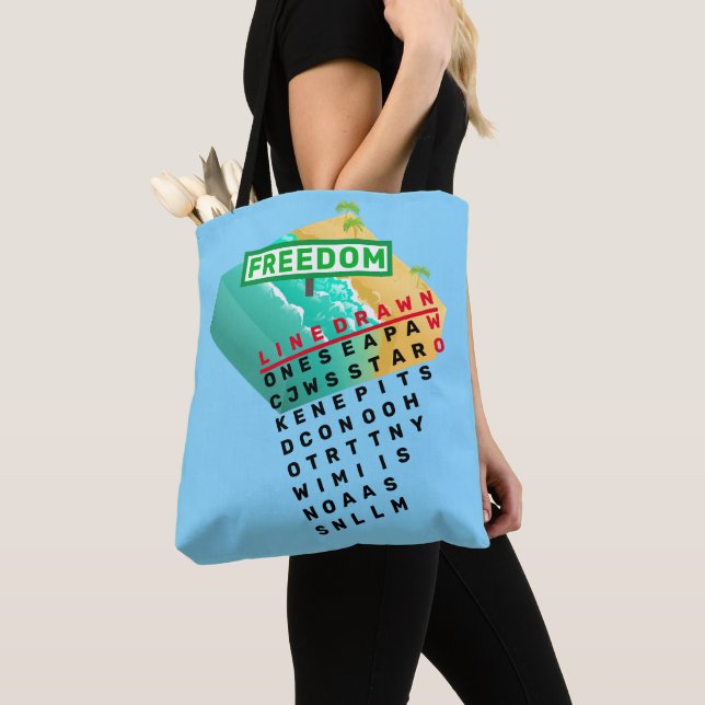 Tote Bag Fourre-tout tracée par ligne (De près)