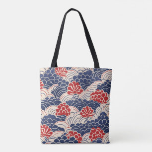 Tote Bag Fourre-tout traditionnelle japonaise à vagues