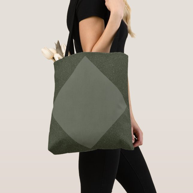 Tote Bag Fourre-tout verte moderne Diamond Moss (De près)