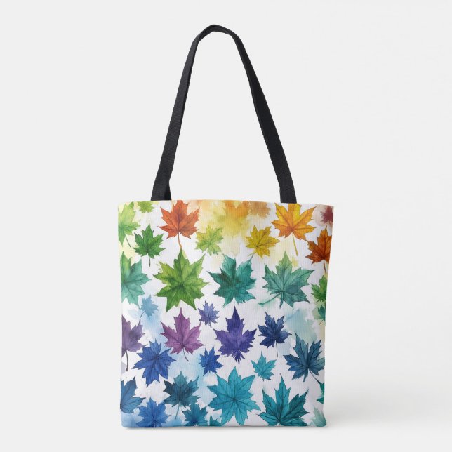 Tote Bag Fourre-tout vibrante feuille d'érable (Dos)