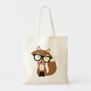 Tote Bag Fox de brun de cravate d'arc et de hippie en verre