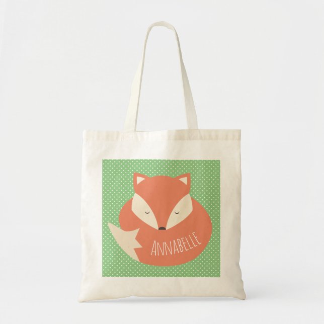 Tote Bag Fox mignon personnalisé de sommeil (Devant)