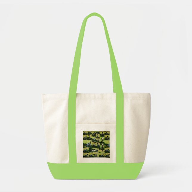 Tote Bag Fox Terrier The Long Hard Day Photo Collage, (Devant)