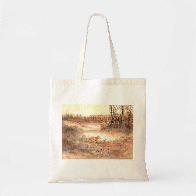 Tote Bag Fox Traversant le terrain (Devant)
