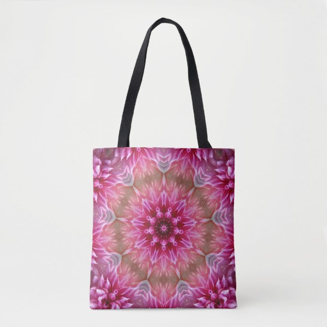 Tote Bag Fractal Mandala Floral Psychedelic (Devant)