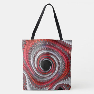 Tote Bag Fractale Abstraite de la spirale rouge