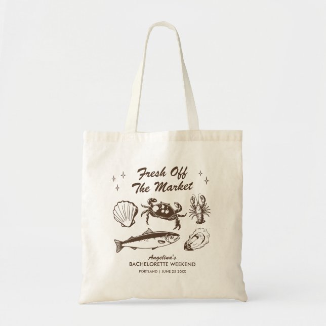 Tote Bag Fraîche Du Marché Fruits De Mer Fête Bachelorette (Devant)