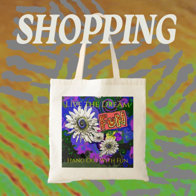 Tote Bag Fraîche Vivid Colorful Fun Happy (Créateur téléchargé)