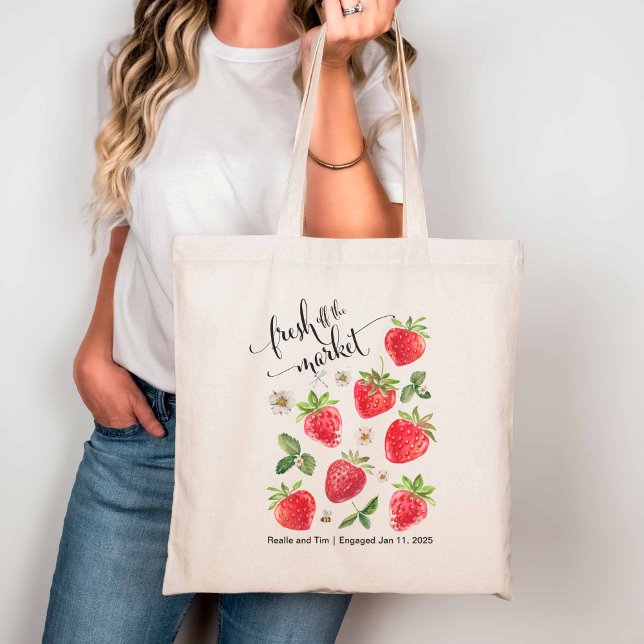 Tote Bag Fraîches du marché Retro Fraises Mariée's (Créateur téléchargé)