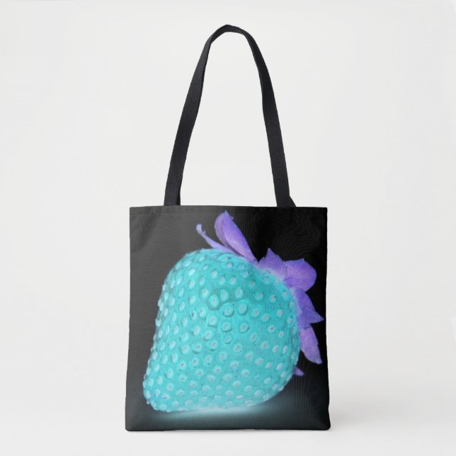 Tote Bag Fraise bleue néon mignonne (Devant)