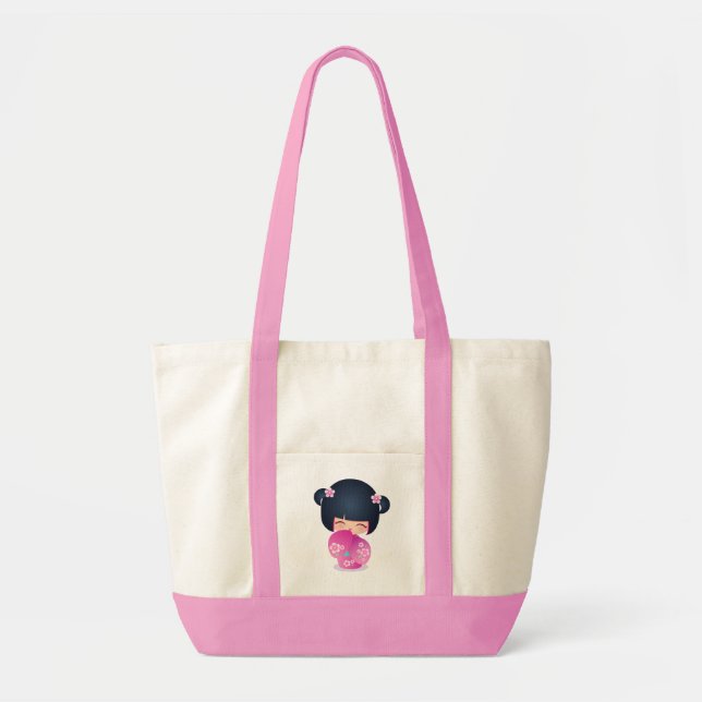Tote Bag Fraise Fourre-tout de Kokeshi (Devant)