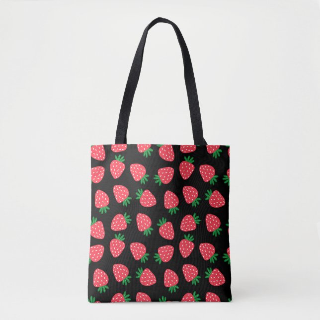 Tote Bag fraise rouge  (Devant)