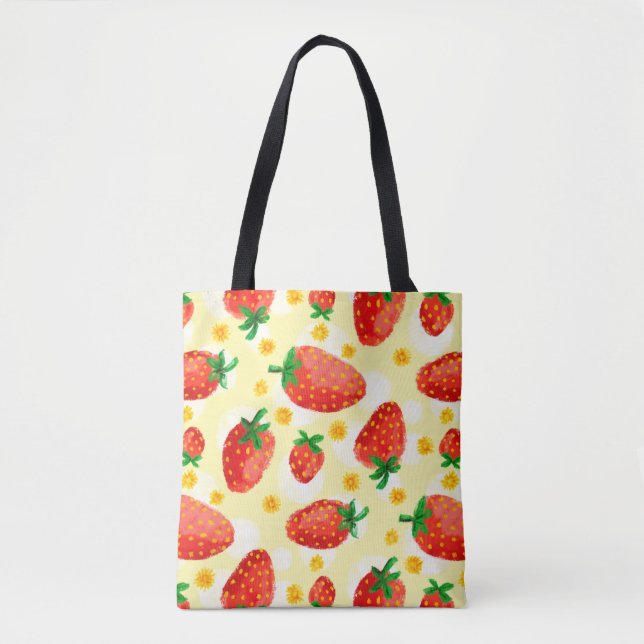Tote Bag Fraises et baies éclairées (Devant)