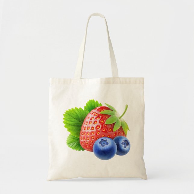 Tote Bag Fraises et bleuets (Devant)