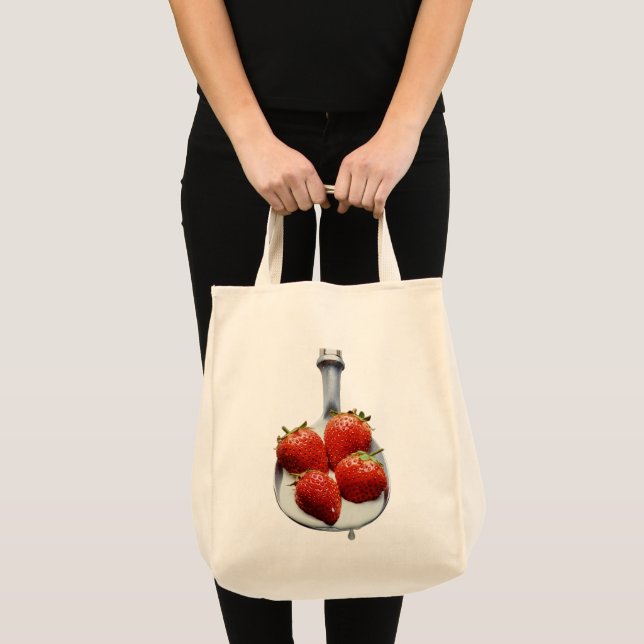 Tote Bag Fraises et crème (Devant (produit))