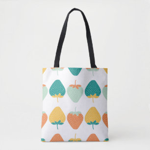 Tote Bag Fraises multicolores : Motif Vintage de fruits.