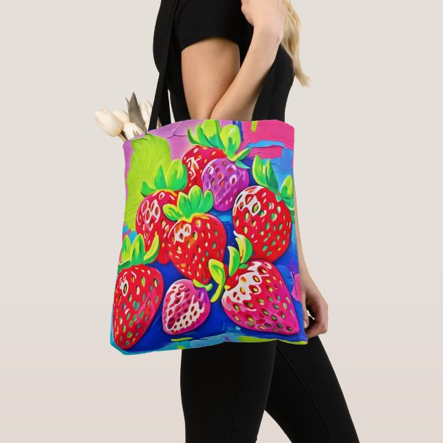 Tote Bag Fraises Pop Art (De près)