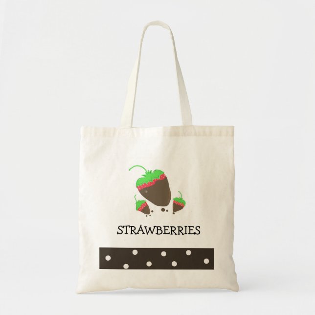 Tote Bag Fraises trempées dans le chocolat (Devant)