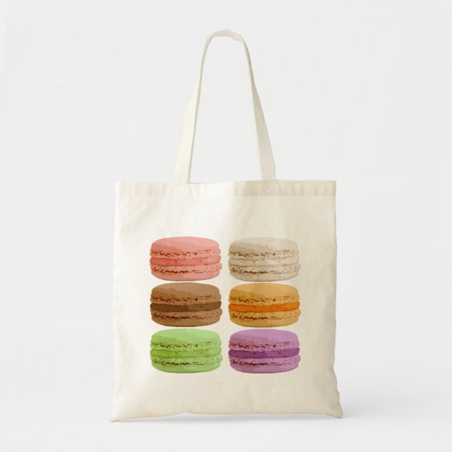 Tote Bag Français Macarons - pastels muti-colorés (Devant)