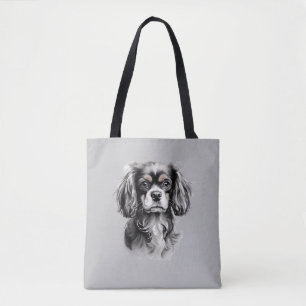 Tote Bag Français Toy Espagnol Noir et Blanc Silhouette