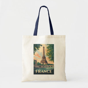 Tote Bag France Eiffel Tour Travel Art Vintage
