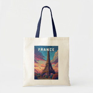 Tote Bag France Illustration Travel Art Vintage