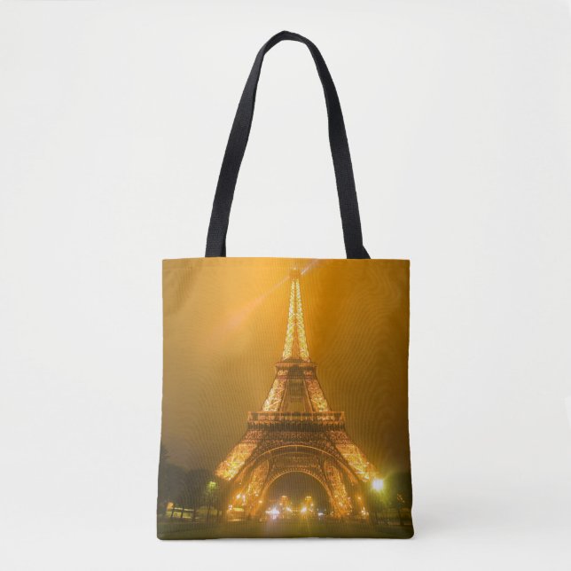 Tote Bag France, Paris. Tour Eiffel illuminée à 3 (Devant)