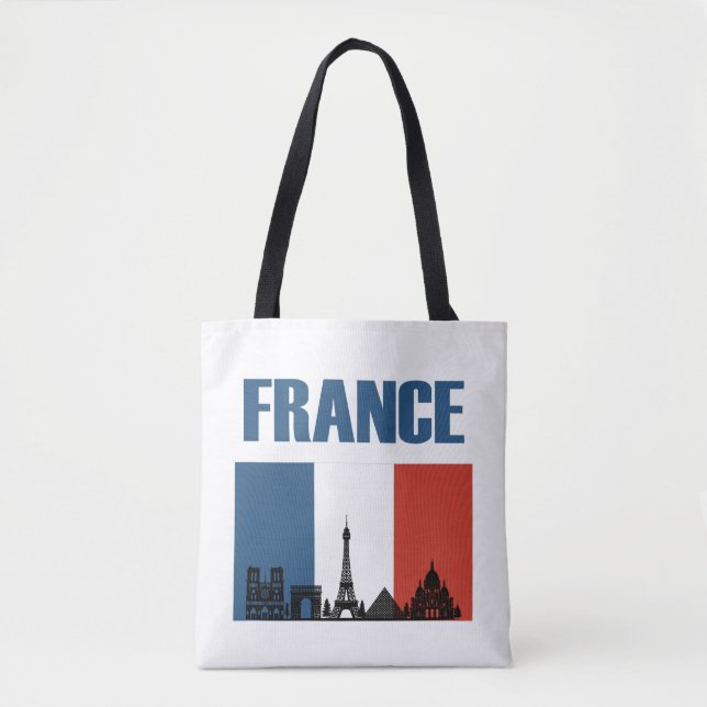 Tote Bag France Travel - Paris City Skyline Pavillon França (Devant)