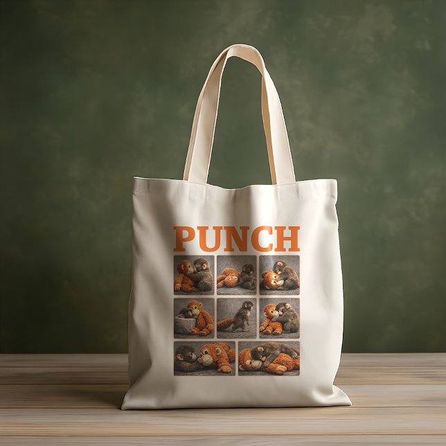Tote Bag Frappez bébé singe (front & back (same images))