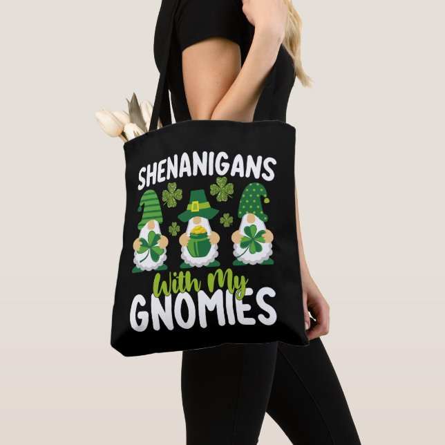 Tote Bag Fredonnements avec mes gnomes Gnome St Patrick's D (De près)