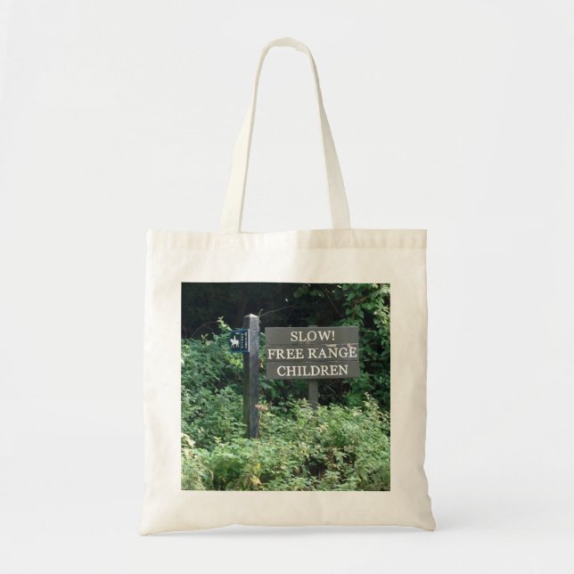 Tote Bag Free Range Children signe, amusant (Devant)