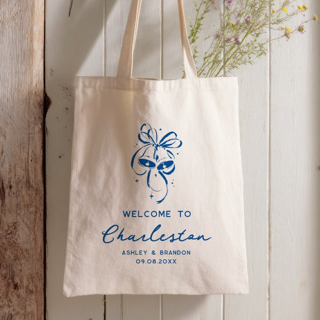 Tote Bag French Blue Bells Hotel Wedding Welcome (Créateur téléchargé)