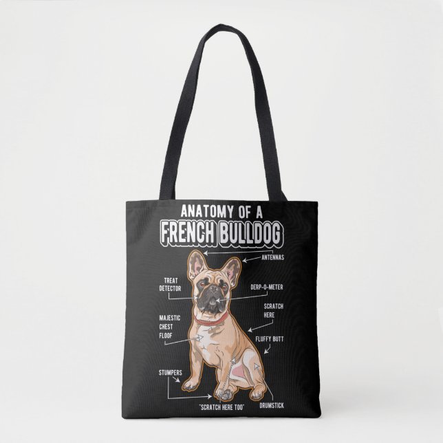 Tote Bag French Bulldog Anatomie Drôle Chien (Devant)