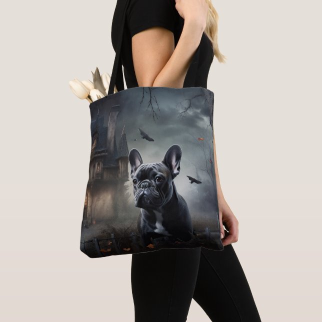 Tote Bag French Bulldog Halloween Épouvantable (De près)