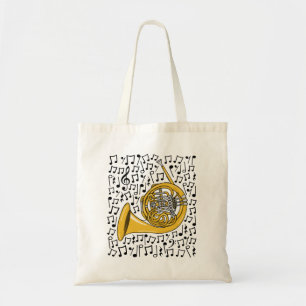 Tote Bag French Horn Notes musicales Brass Music Teacher