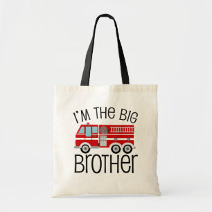 Tote Bag Frère de camion de pompiers rouge