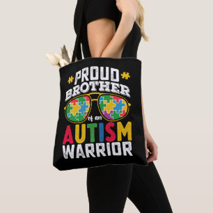 Tote Bag Frère fier d'une famille de guerriers de l'autisme