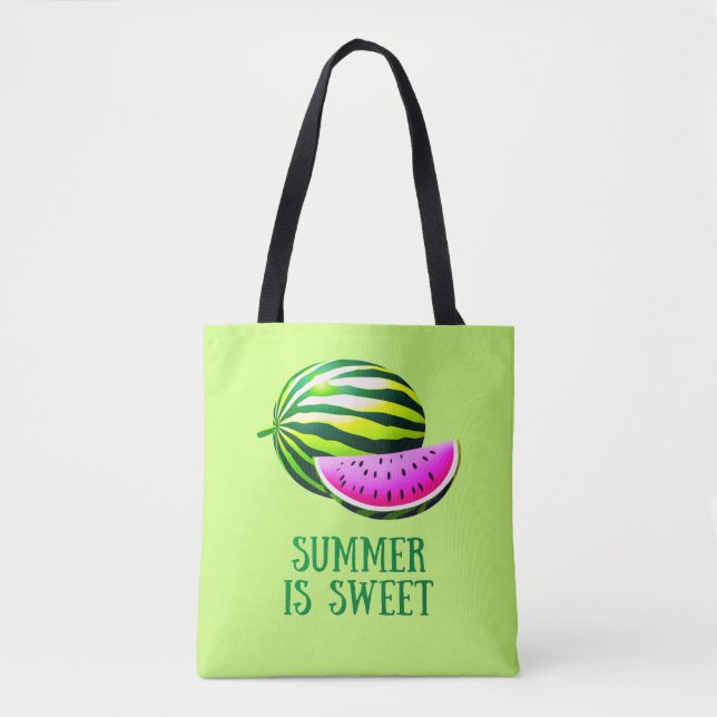 Tote Bag Fresh, Ripe Watermelon with Summer Vibes (Devant)