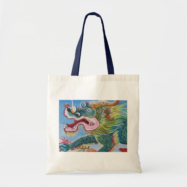 Tote Bag Fresque chinoise Foo Dog / Lion Guardian (Devant)