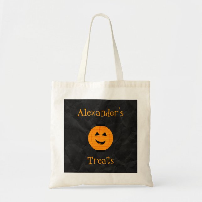 Tote Bag Friandises Halloween Citrouille Orange (Devant)