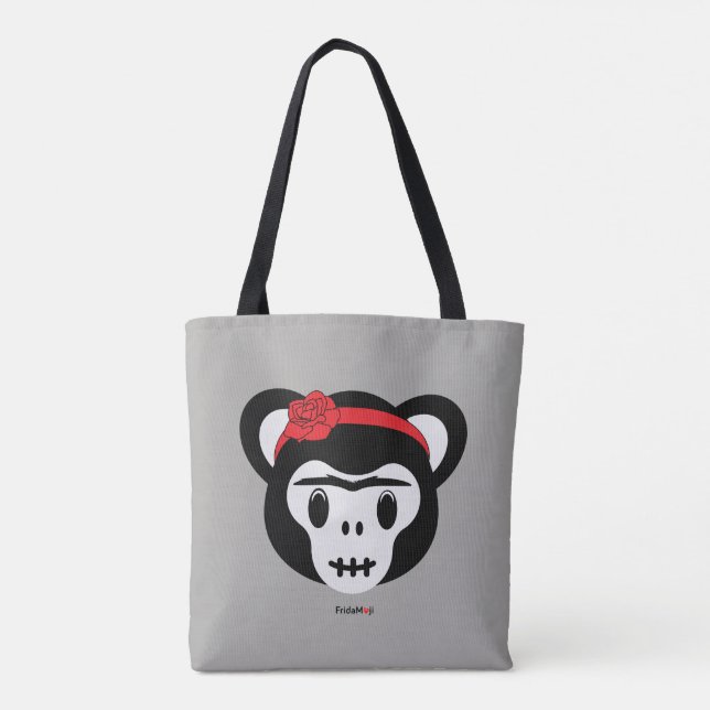 Tote Bag Frida Kahlo | FridaMoji - jour du singe mort (Dos)
