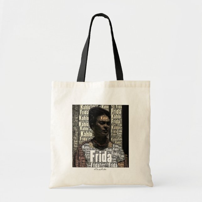 Tote Bag Frida Kahlo Lettering Portrait (Devant)